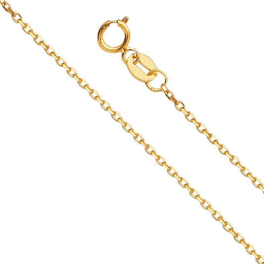 Oval Angled D.C. Cable - 1.2 mm 14K GOLD - CH558