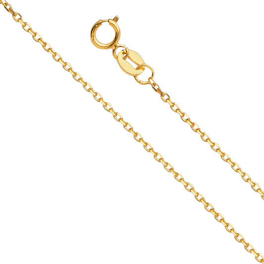 Oval Angled D.C. Cable - 0.9 mm 14K GOLD - CH559
