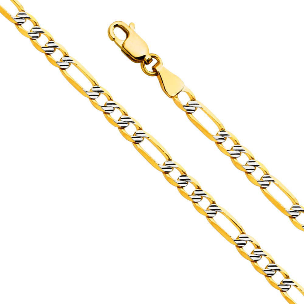Fancy D.C. Light Figaro 3+1 WP - 3.8 mm 14K GOLD - CH563