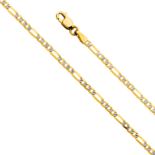 Fancy D.C. Light Figaro 3+1 WP - 2.3 mm 14K GOLD - CH565
