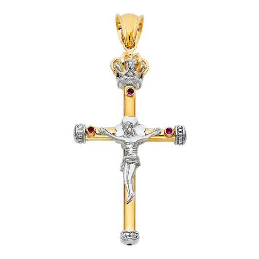Crucifix Pendants - 14K GOLD - PT925