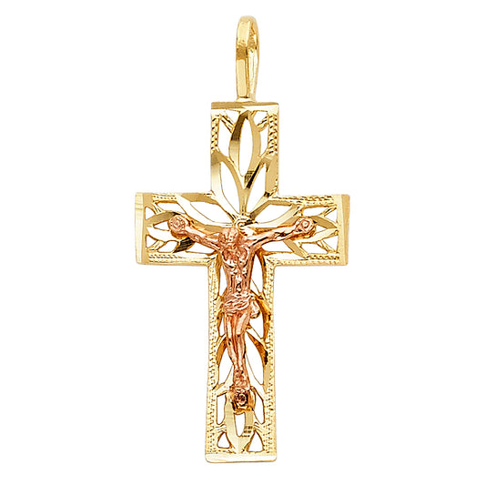 Crucifix Pendants - 14K GOLD - PT980