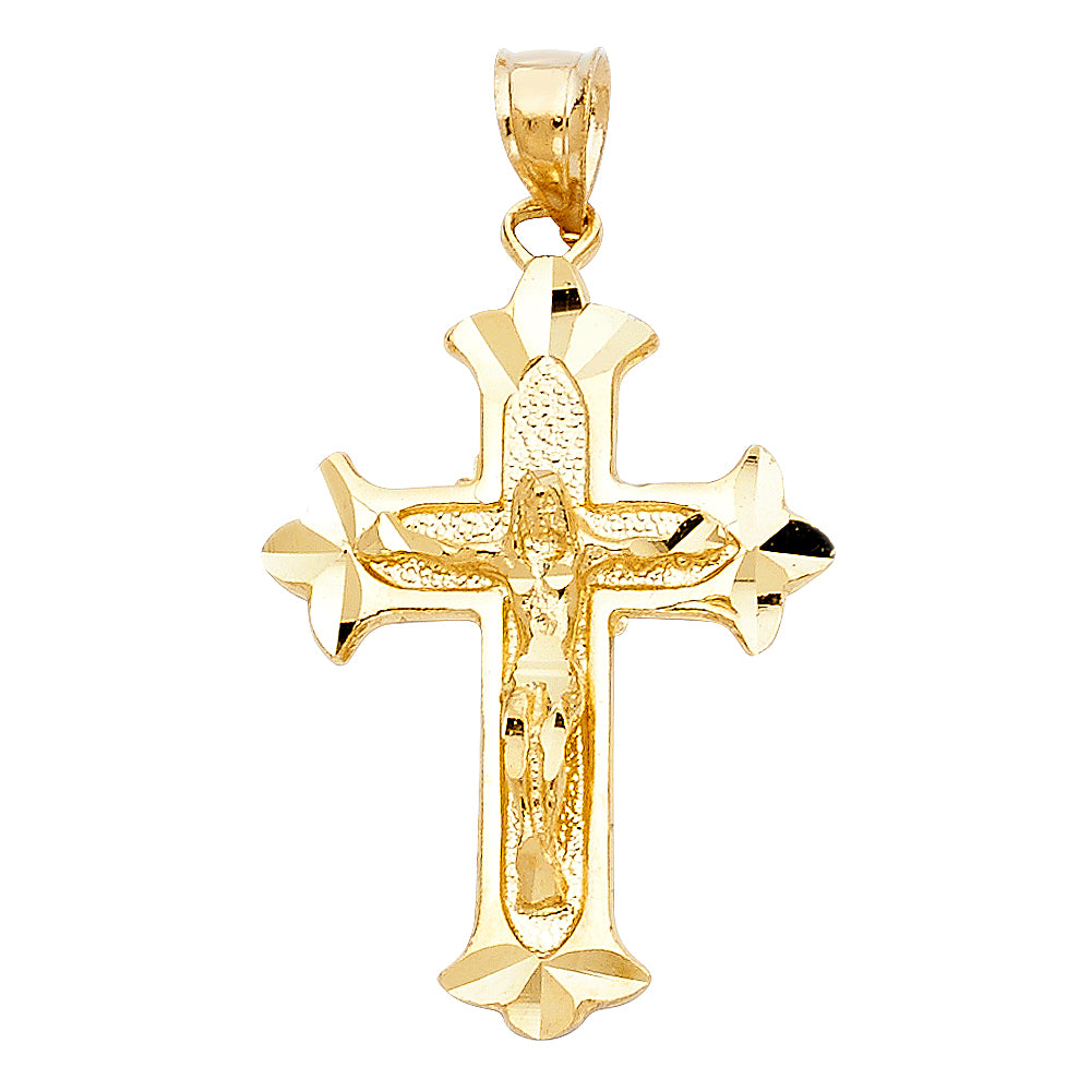 Crucifix Pendants - 14K GOLD - PT990
