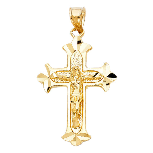 Crucifix Pendants - 14K GOLD - PT990