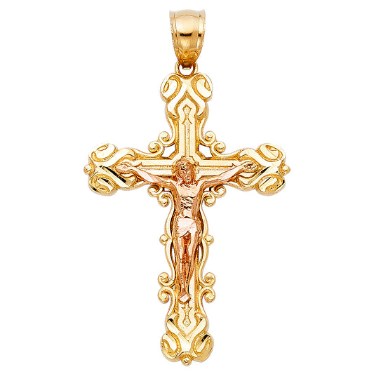 Crucifix Pendants - 14K GOLD - PT998